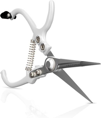 Precision Plant Pruning Shears - Straight Blade, White | Ergonomic garden trimming scissors with sharp tapered tip