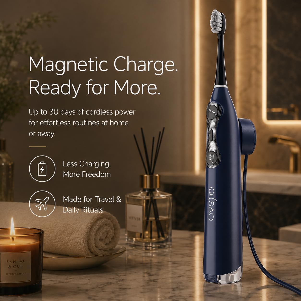 Electric Toothbrush with Water Flosser for Adults, 3-in-1 Sonic Brush & Floss Combo, Cordless Oral Irrigator with 5