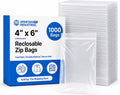 4” X 6” (1000 Count) 2 Mil Clear Reclosable Zip Plastic Poly Bags