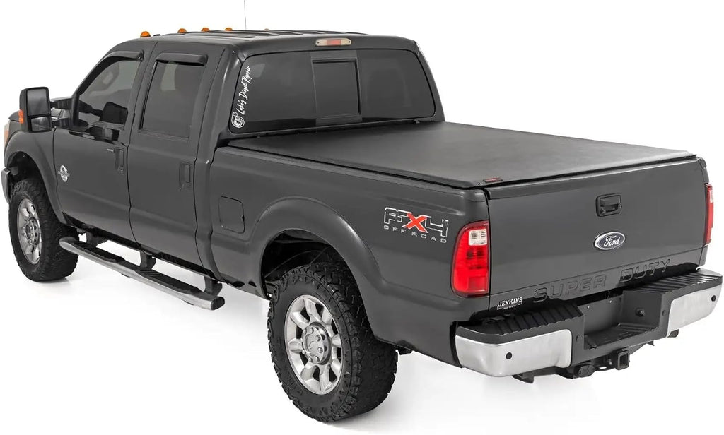 Rough Country Soft Roll Up Truck Bed Tonneau Cover for Ford F250/350 Super Duty (1999-2016) - Fits 6'10 (82") Bed, Weatherproof Bed Cover