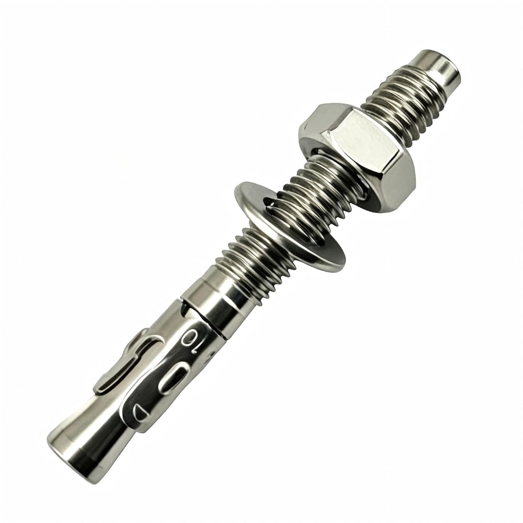 3/8"x3"304 Stainless Steel Wedge Concrete Anchors, Heavy Duty Expansion Bolts, Anti-Rust Masonry Fasteners Complete