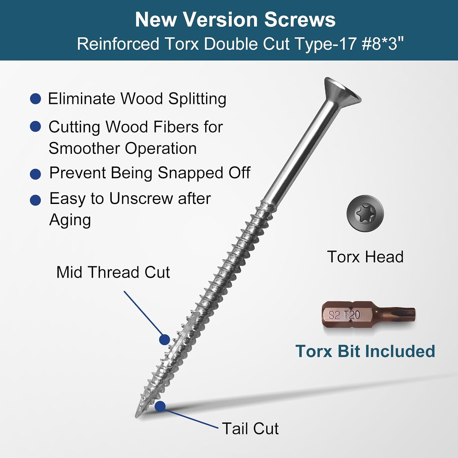 Door Strike Plate Double Holes, with Reinforced Torx Screws & Bit | Heavy-Duty Hardened Steel, Satin Nickel, 2-in-1