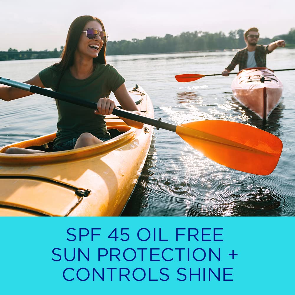 Oil Free & Shine Control SPF 45 Face Sunscreen Lotion, Oil Free Face Sunscreen, 2.5 fl. oz.