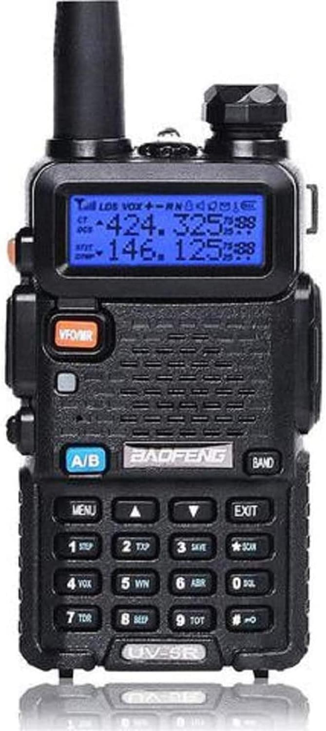 UV-5R Ham Radio Handheld, Dual Band Two Way Radio (Black) | 144-148MHz 420-450Mhz Walkie Talkie, 1800mAh Li-ion