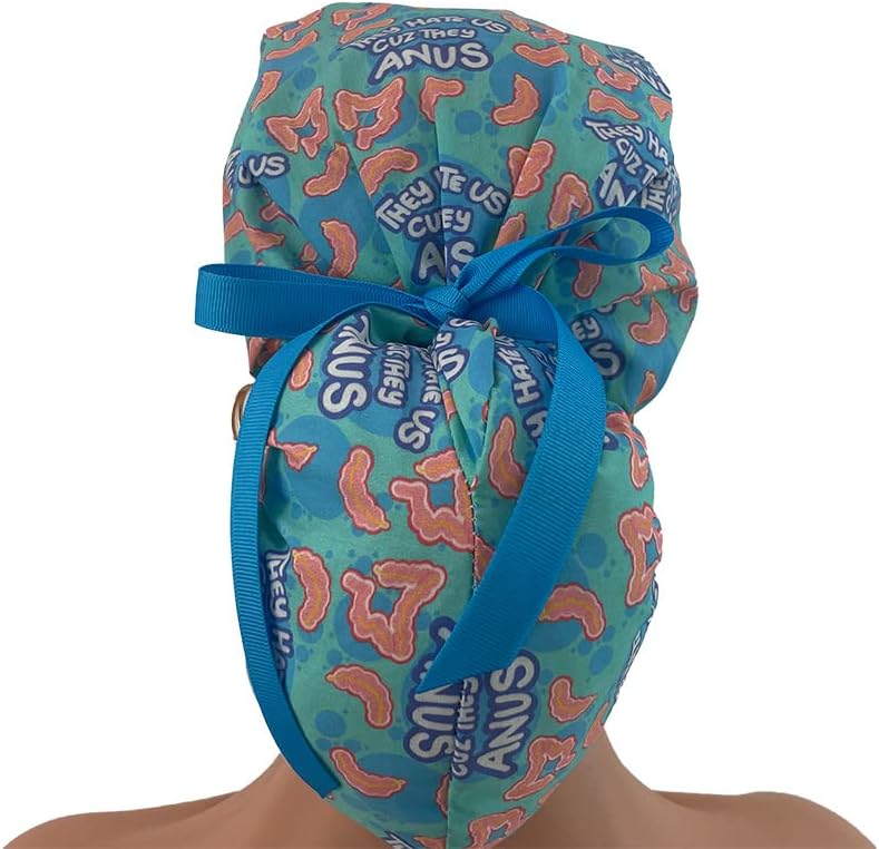 Ponytail Medical Scrub Cap. They Hate Us Because They Anus | Dr. Hats - Nurses Hats Black