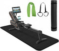 Rowing Machine Mat 96" x 28" With Sports Towel and Strap,Treadmill Mat Compatible with Peloton Bike, Row & Concept 2