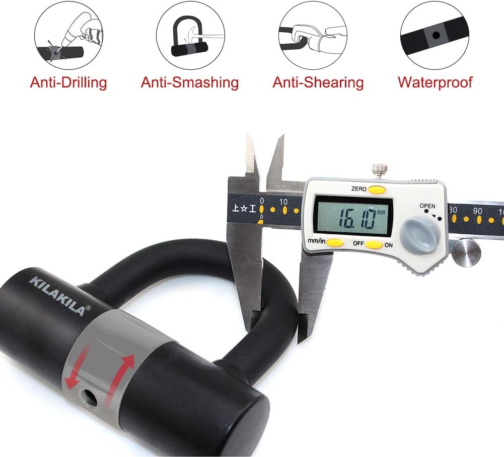 Security Chain Lock - Heavy Duty 10mm Bicycle and Motorbike Lock With 16mm U Lock