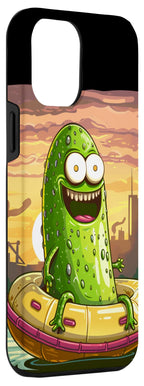 iPhone 15 Plus Crazy River tubing Pickle with sunset in Industrial Park Case