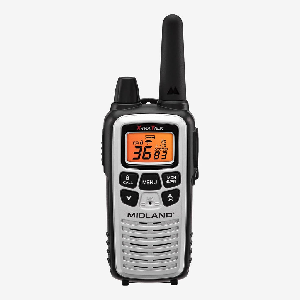 LXT600VP4 FRS License Free Walkie Talkies. Silver, 2 Pack | Up to 30 Mile Range Walkie Talkie, 36 Channels, 121