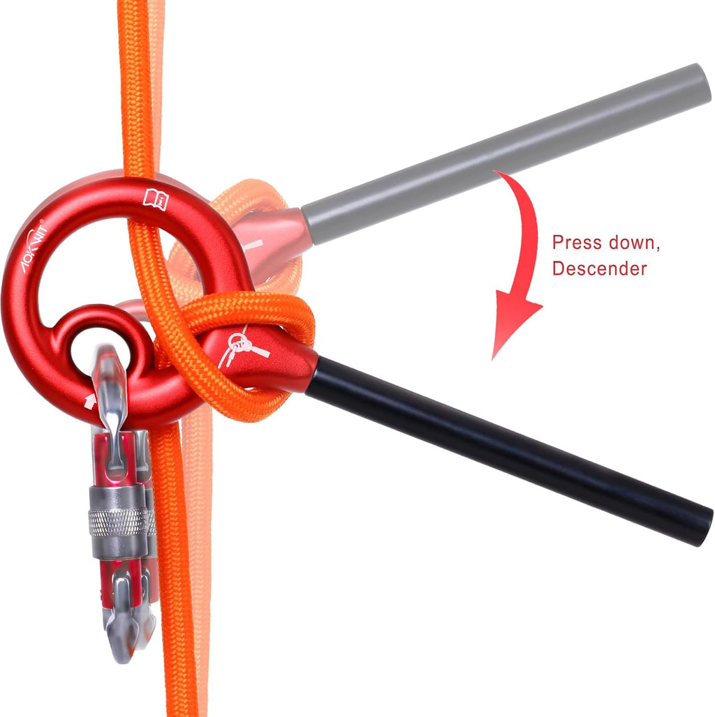 9 Rescue Figure, Upgrade 8 Descender Climbing Gear Downhill Equipment Easy Operation Rigging Plate Aluminum Alloy