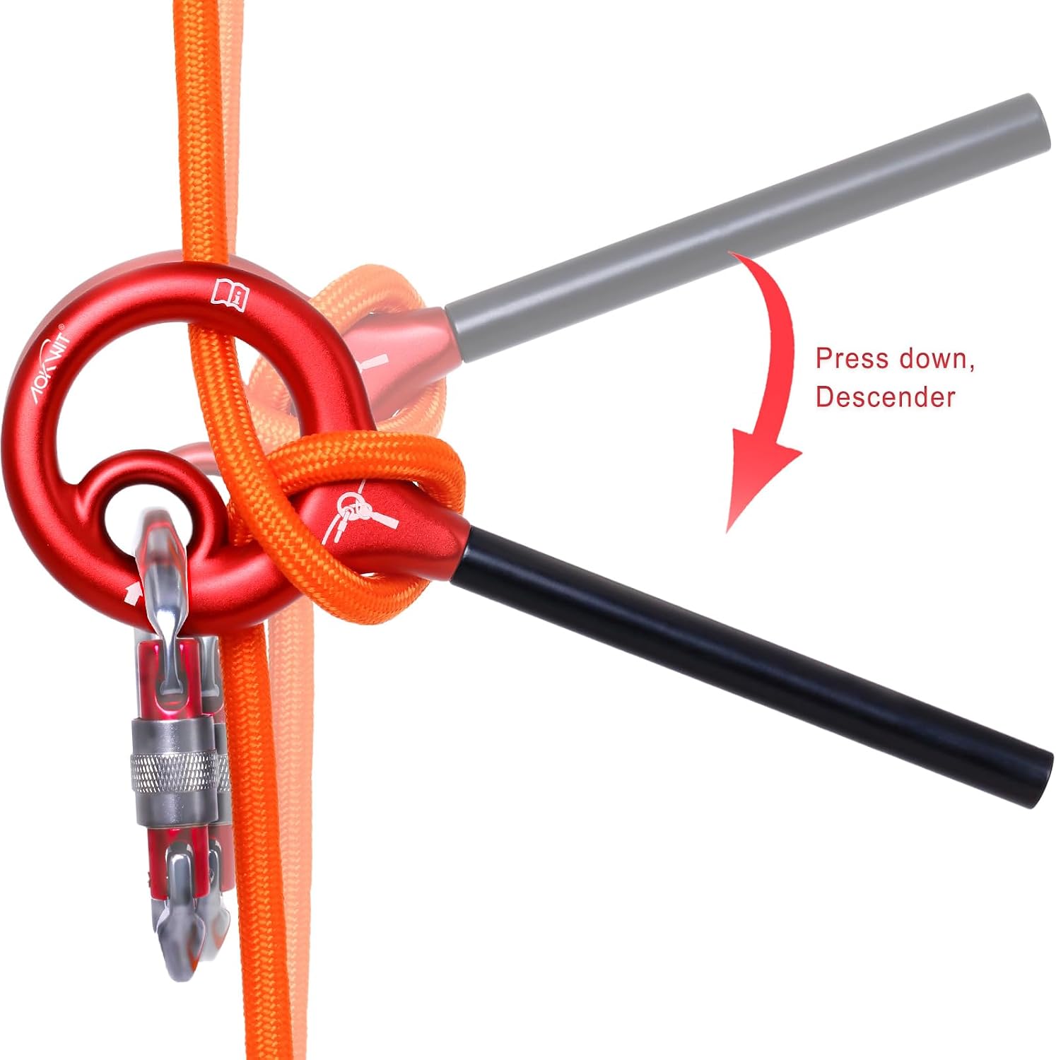 9 Rescue Figure, Upgrade 8 Descender Climbing Gear Downhill Equipment Easy Operation Rigging Plate Aluminum Alloy