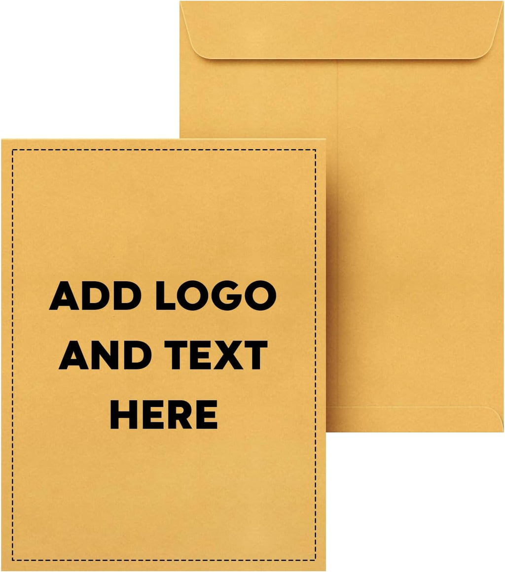 Customize Your 9" x 12" Catalog Envelopes - Upload Your Black & White Logo/Design and Return Address - Custom