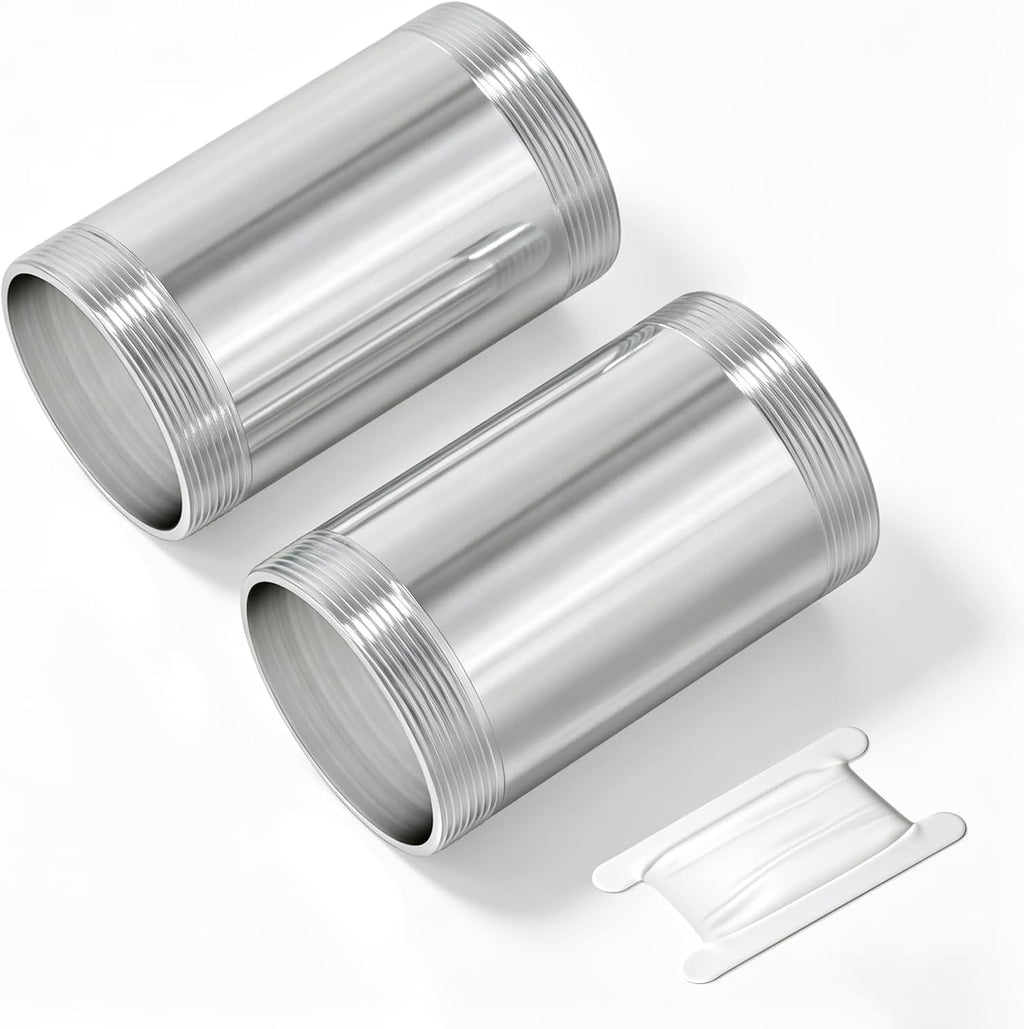 TAISHER 2Pcs 304 SS Nipple Cast Pipe Fitting, 2" NPT Male, 4" Length