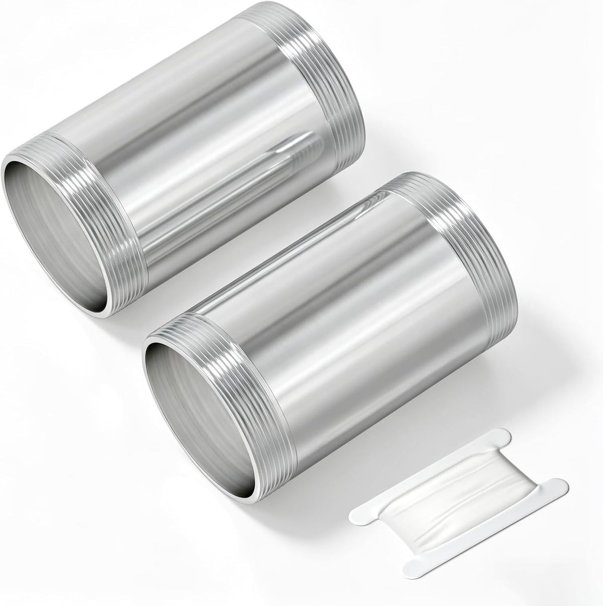 TAISHER 2Pcs 304 SS Nipple Cast Pipe Fitting, 2" NPT Male, 4" Length
