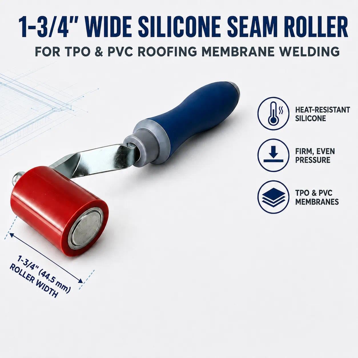 1-3/4" Wide Silicone Seam Roller Savina Quilting Seam Roller Silicone Pressing Roller Easy to Grip Handle Tools for