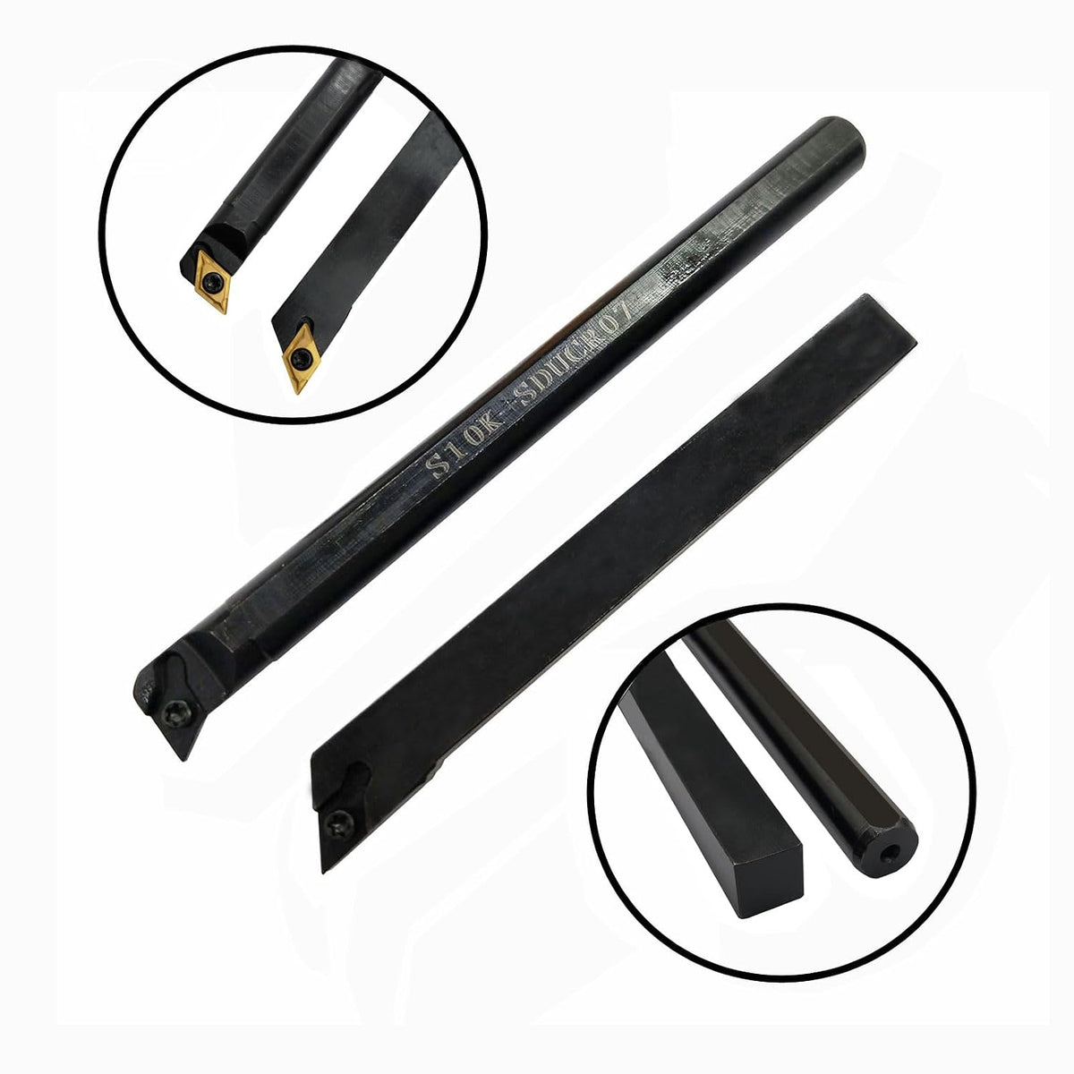 14PCS 3/8in10mm Shank Indexable Lathe Tool Holder Bit Set for Turning Milling Boring bar with Indexable Carbide Turning Insert CCMT21.51 DCMT21.51 (3/8 Holders + 12pcs DCMT2.51)