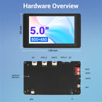 ESP32 Display 5 Inch HMI Basic RGB TFT LCD Touch Screen with Acrylic Case