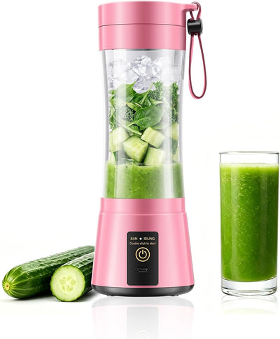 Personal Size Smoothies Blender Portable - 380ML Mini Travel Blender | BPA Free Juice Cup & Powerful Blending, 6