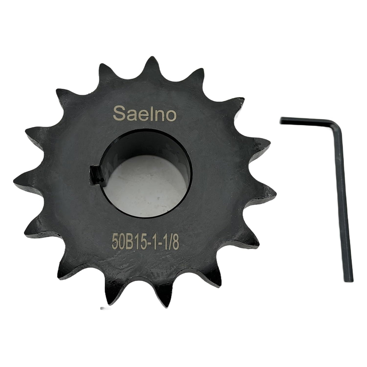#50 Roller Chain Sprocket Type B 1 1/8 inch Bore 15 Tooth, Hardened Antirust 1045 Steel Drive Sprockets 50B15-1 1/8