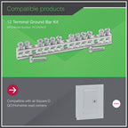 Square D - PK12GTACP 12 Terminal Ground Bar Kit,Metallic