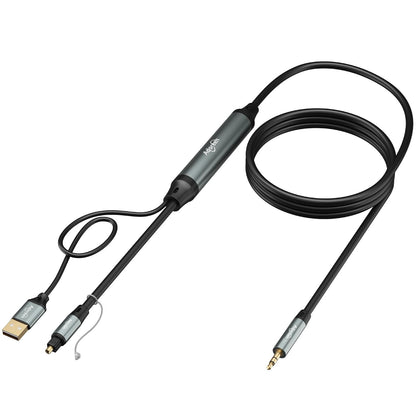 192KHz DAC Unidirectional Optical to 3.5mm AUX Audio Converter Cable 8 Ft, Toslink SPDIF Digital Fiber Optic to