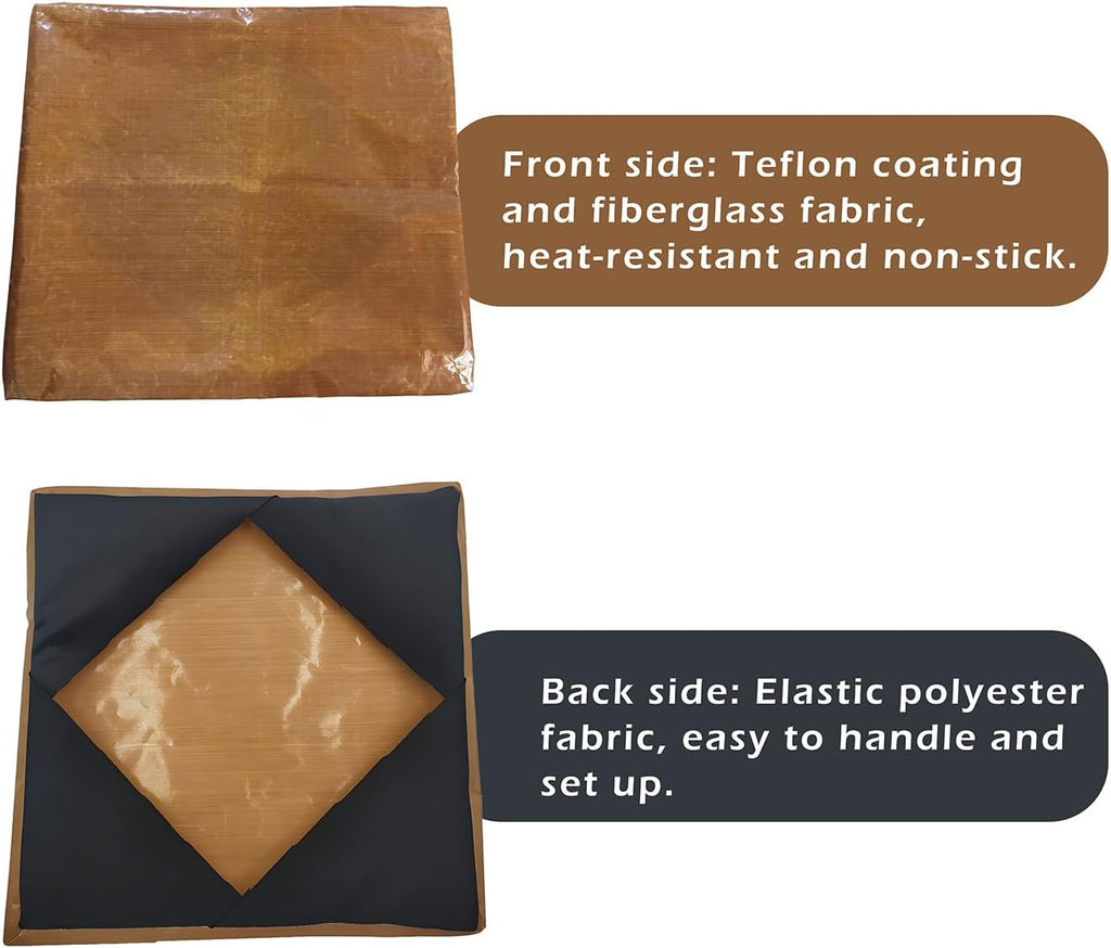 Heat Press Covers16x20, 2 Pcs Set for Top and Bottom Platens Reusable Teflon Sheets Material with 3 Pack PTFE Teflon