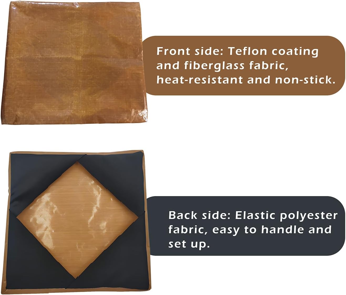 Heat Press Covers16x20, 2 Pcs Set for Top and Bottom Platens Reusable Teflon Sheets Material with 3 Pack PTFE Teflon