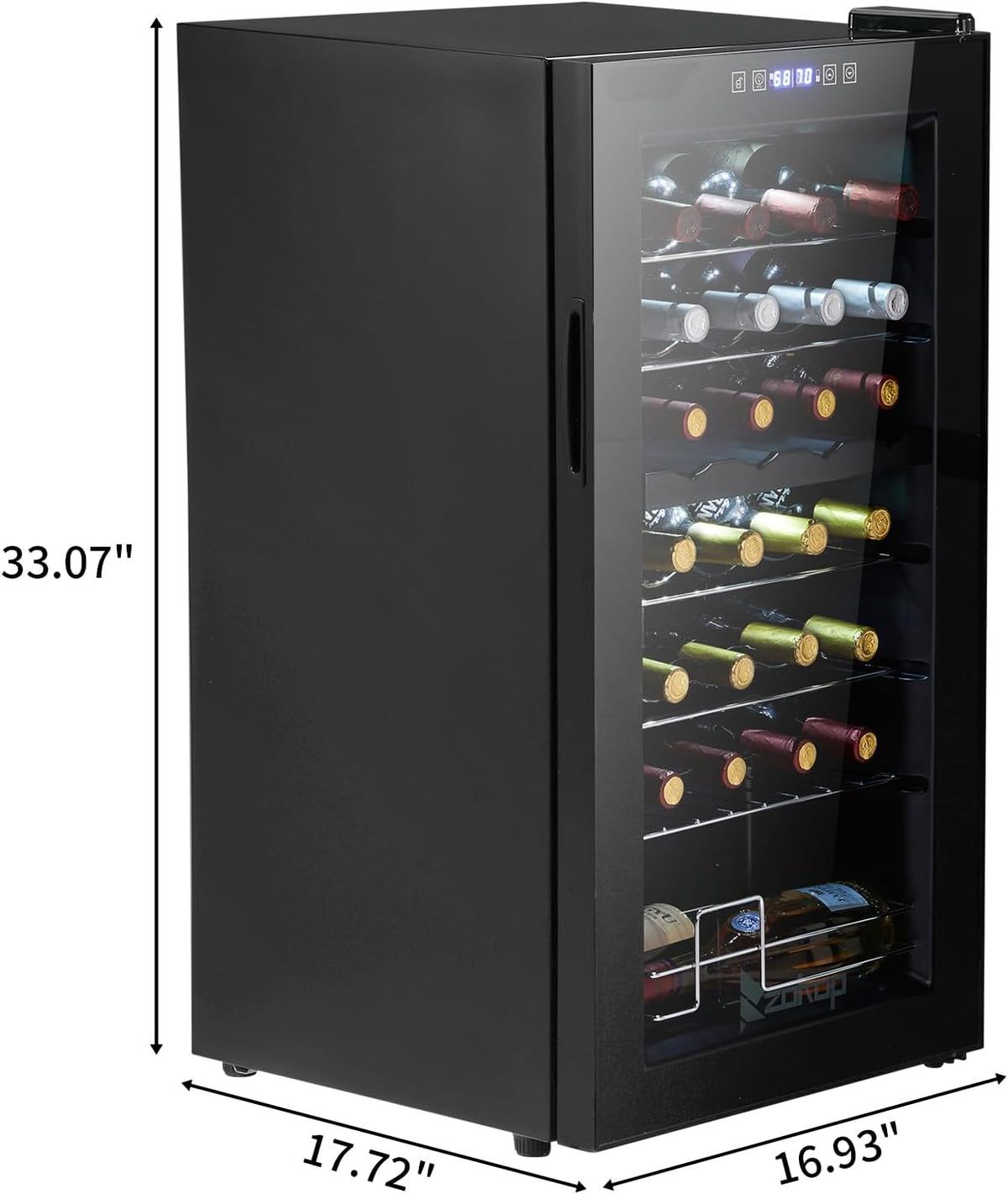 28-Bottle Dual Zone Compressor Wine Cooler, Freestanding Mini Fridge