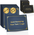 Custom Certificate Holders- Custom Gold Stamped Logo & Name- 50/100/200 Bulk Packs- Personalized Diploma Covers with