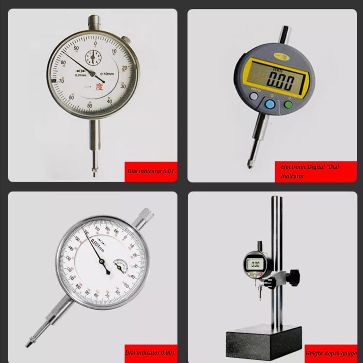6pcs Dial Indicator Extension Stem Rod, 1",2",3",4",5",6" 4-48 UNF Thread