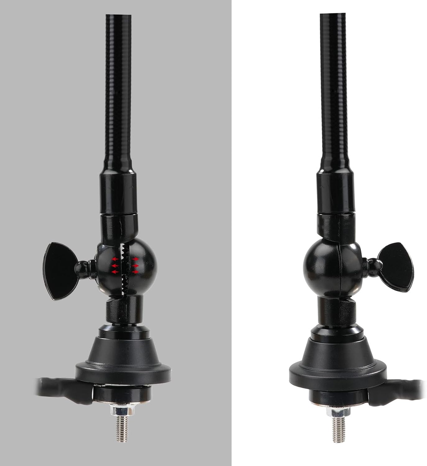 27MHz CB Radio Antenna with Adjustable Rotating Base | PL259 & BNC Boat Marine Car Antenna Kit, Compatible with