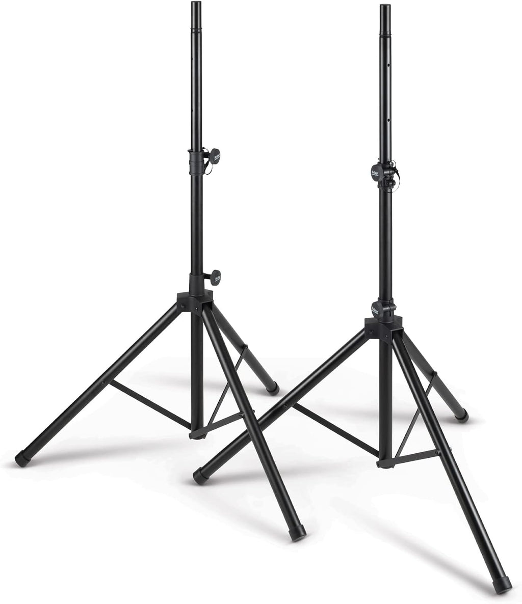 On-Stage SSP7950 All-Aluminum Speaker Stand Pack (Pair of Folding, Portable Stands, Tripod Base, Carry Bag, Height