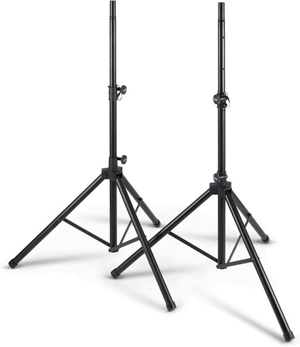 On-Stage SSP7950 All-Aluminum Speaker Stand Pack (Pair of Folding, Portable Stands, Tripod Base, Carry Bag, Height