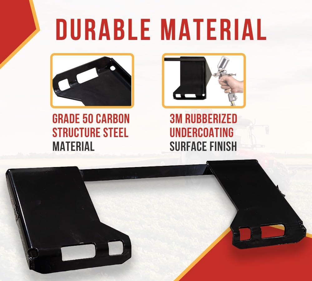 3/8" Cut-Out Skid Steer Attachment Mount Plate Compatible with Kubota, Bobcat, and Deere - 7,000 lbs WLL Weld-On