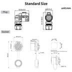 CNLINKO LP-20 5 Pin 90° Angle Waterproof Connector Electrical Power Plug Threaded Panel Mount Socket for Industrial Use