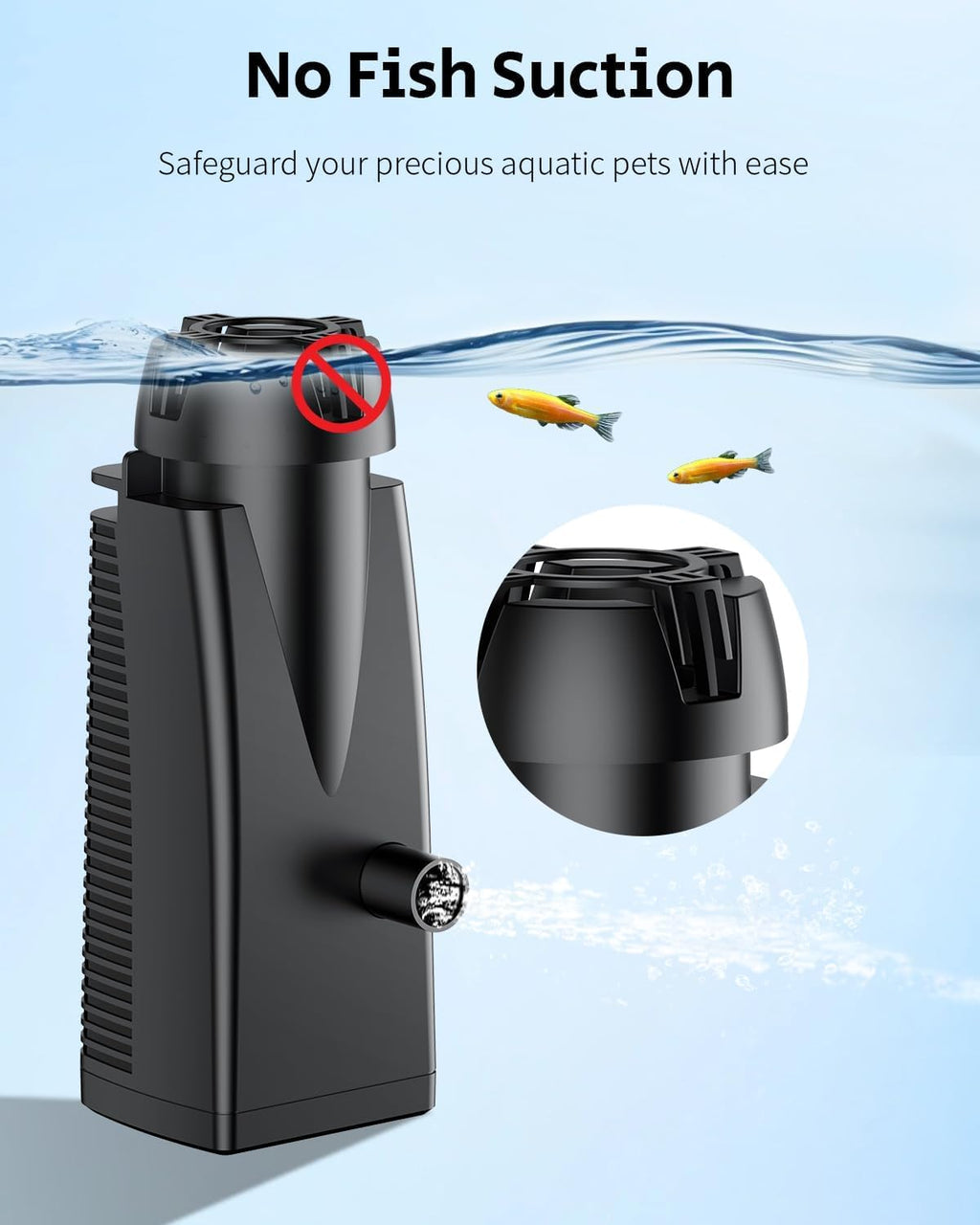 80 GPH 4 W Aquarium Surface Skimmer for Fish Tanks up to 92 Gallons, Aquarium Oil Film Processor, Fish Tank Filter