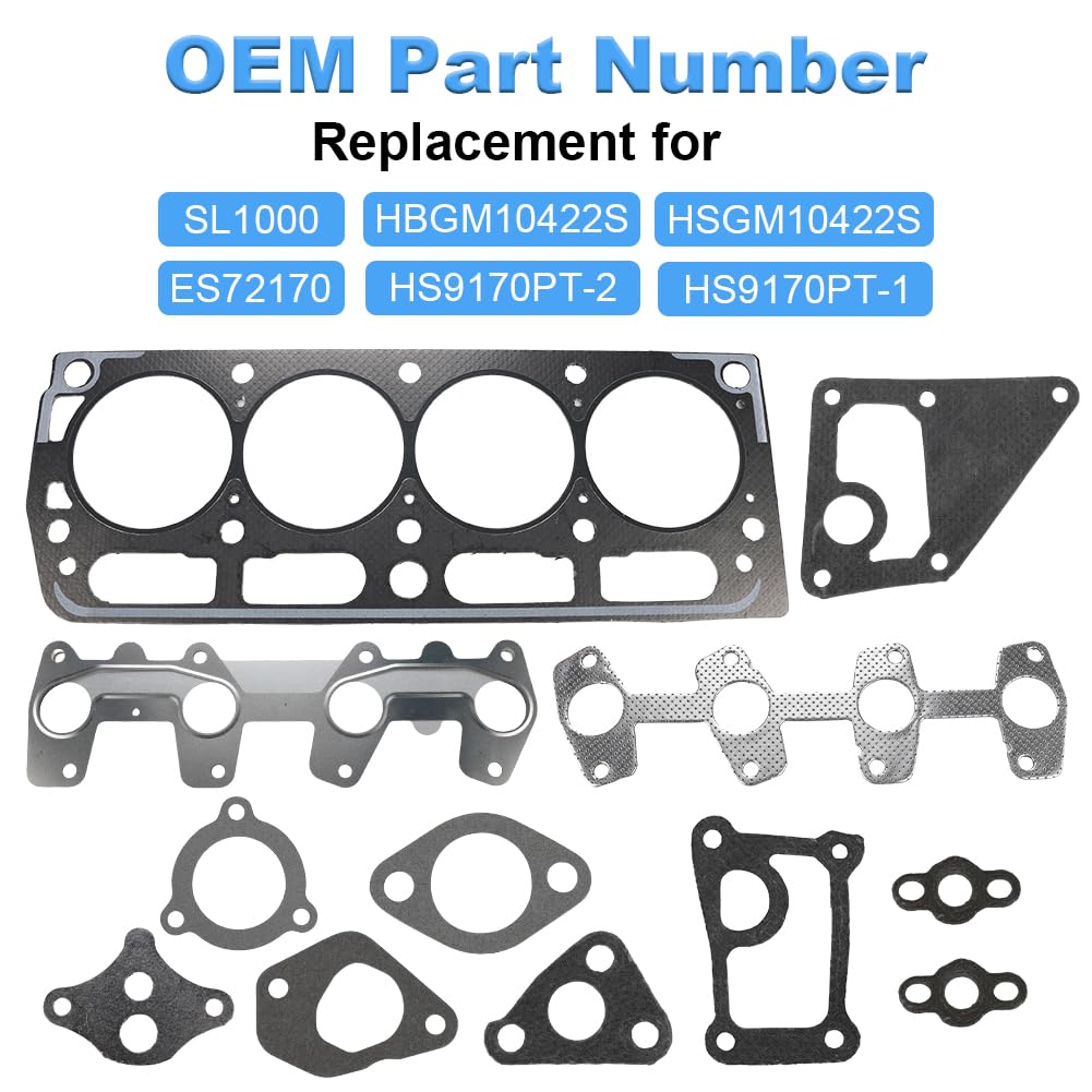 Cylinder Head Gasket Set with Bolts Compatible with Chevy Cavalier S10
