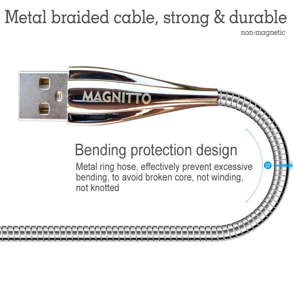 USB Type C Cable, Metal Braided Cord 6ft 2-Pack, Fast Type-C Charger Durable USB-A to USB-C Charging Cable for