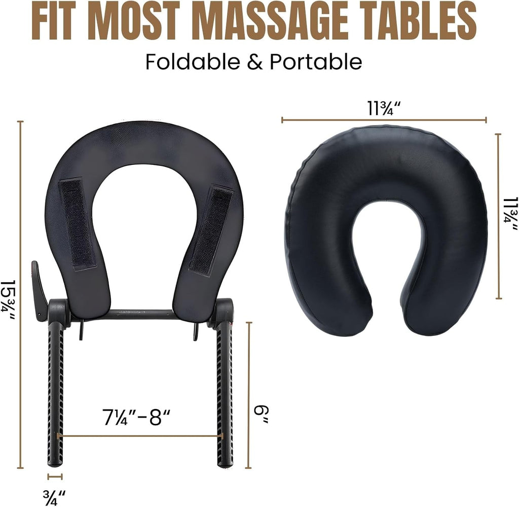 Massage Face Cradle with Cushion Massage Table Headrest | Fit Most Massage Table, Memory Foam, Adjustable