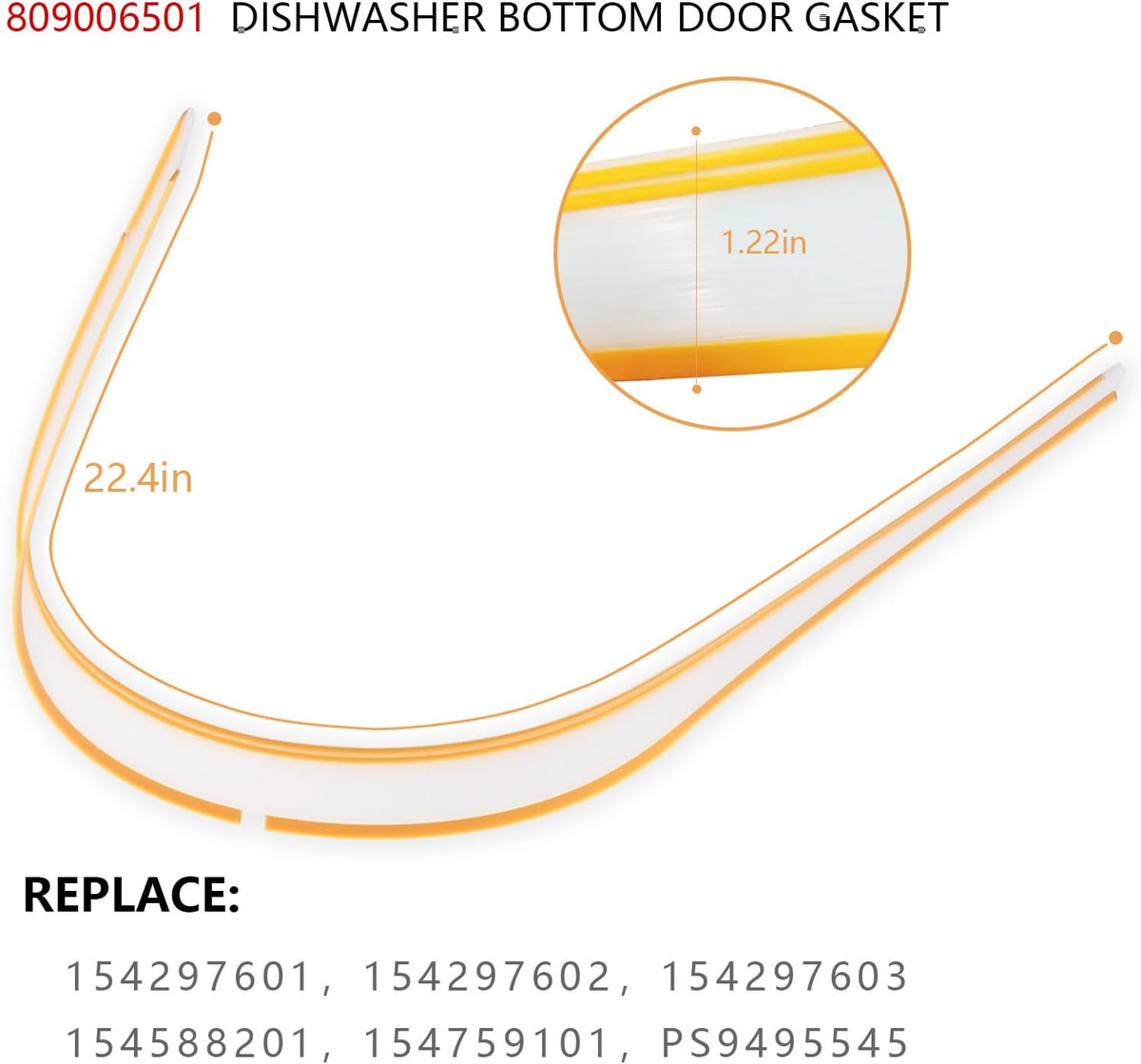 LaWana Dishwasher Door gasket Seal Compatible with Frigidaire kenmore Replacement