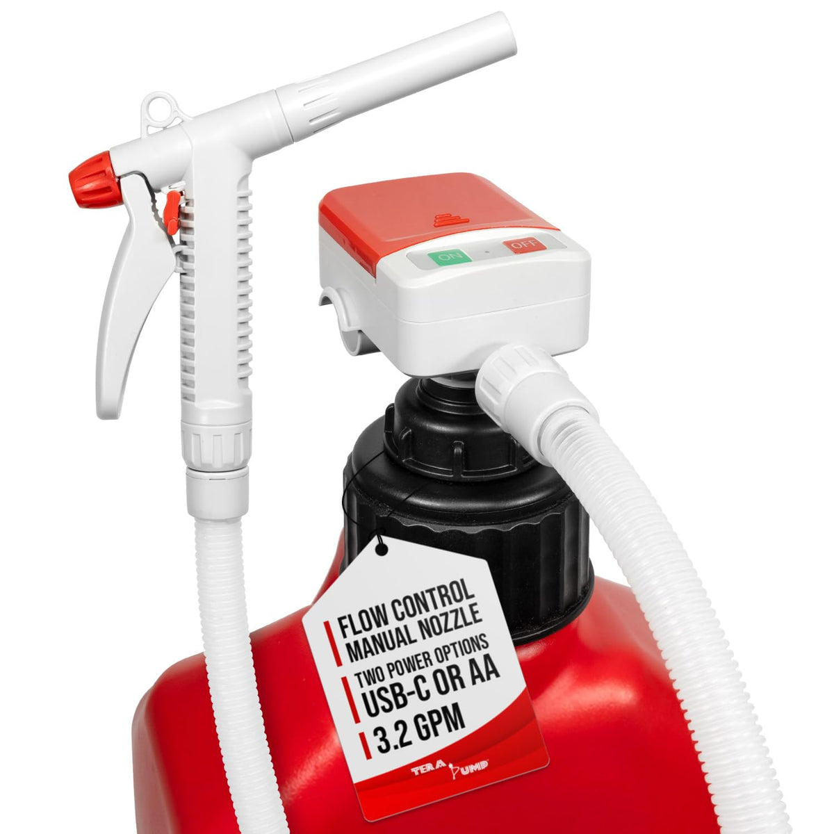 TERA PUMP Dual Power Manual Nozzle Liquid Transfer Pump