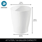Small Round Plastic Bathroom Trash Can, White