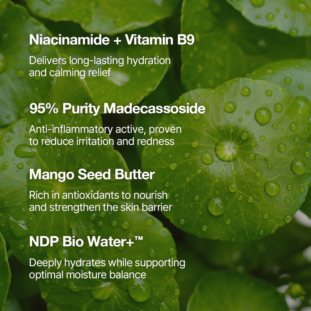 NDP Vitamin B9 Tone-up Cream, Silicone Free Face Primer for Pore Minimizing, 95% Pure Cica Extract, Breathable Skin