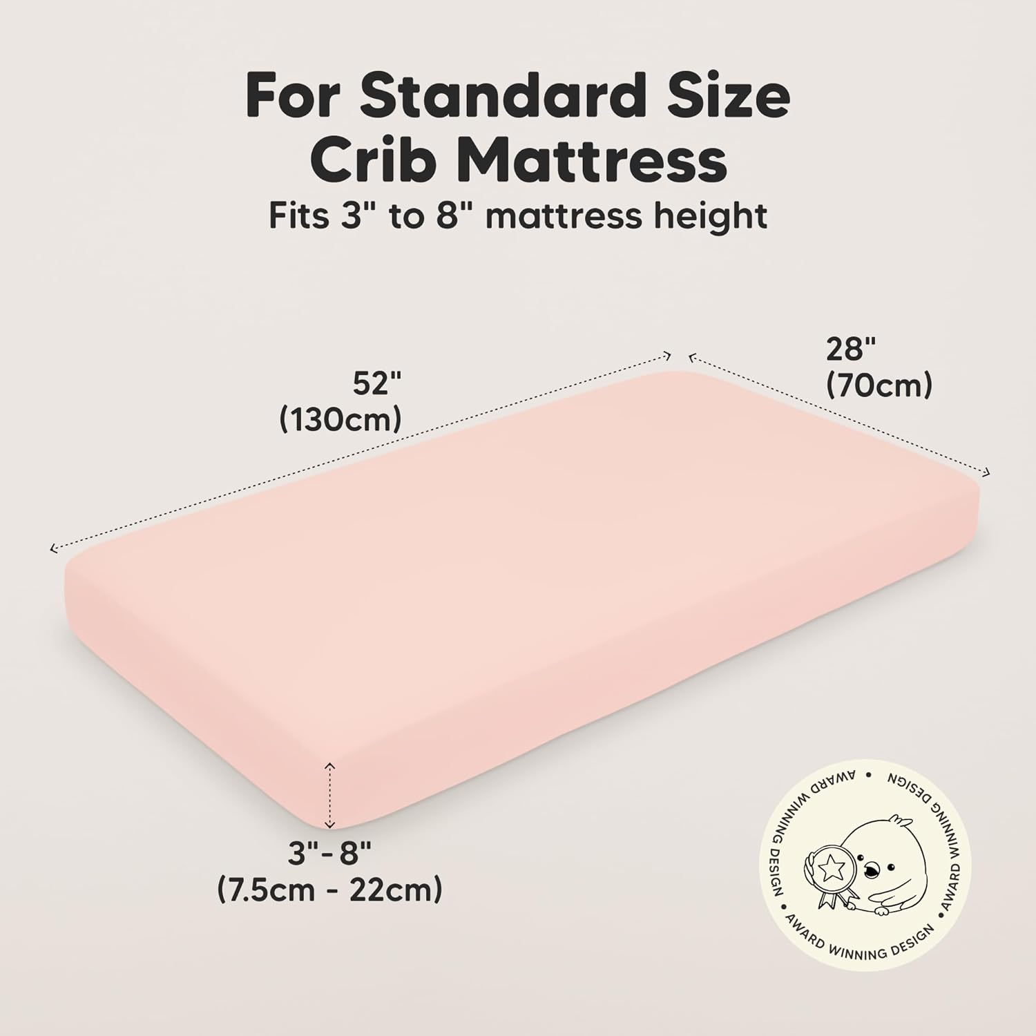 2-Pack Baby Crib Sheets for Boys, Girls - 52x28 Viscose Derived from Bamboo Toddler Bed Sheets Neutral, Fitted Crib