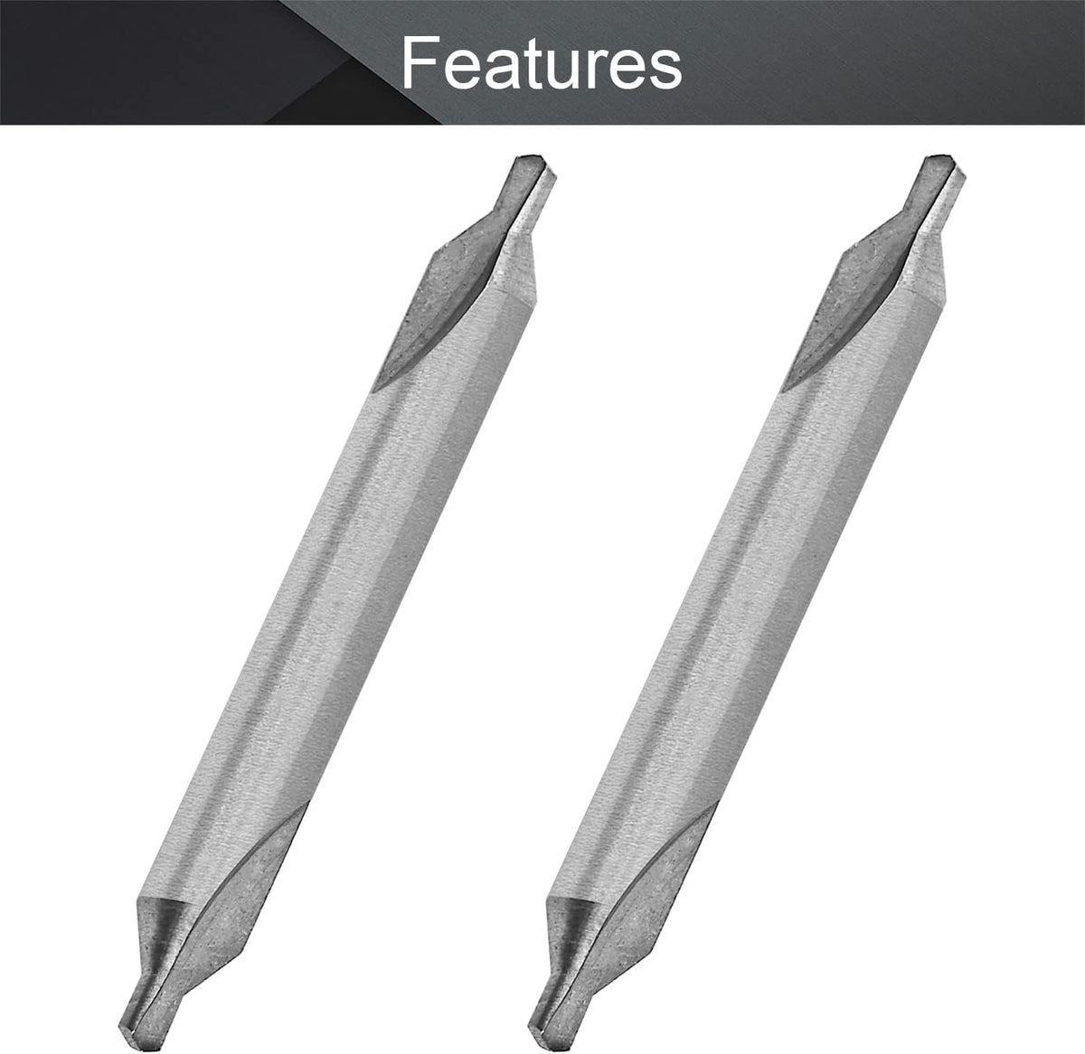 Utoolmart 5 Pcs Center Drill Countersink Lathe Bit Mill Tool, Combined Drills Plain Type Imperial, 3/16-inch Combined Countersinks Drills Set Tool, HSS-6542 Countersinks