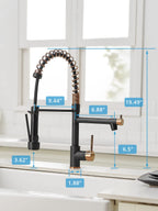 Matte Black Kitchen Faucet with Pull Down Sprayer Commercial