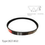 2pcs 3GT Closed Loop Synchronous Timing Belt 852-3GT-10, 284 Teeth, 852mm Length*10mm Width, Rubber Conveyor Drive Belt