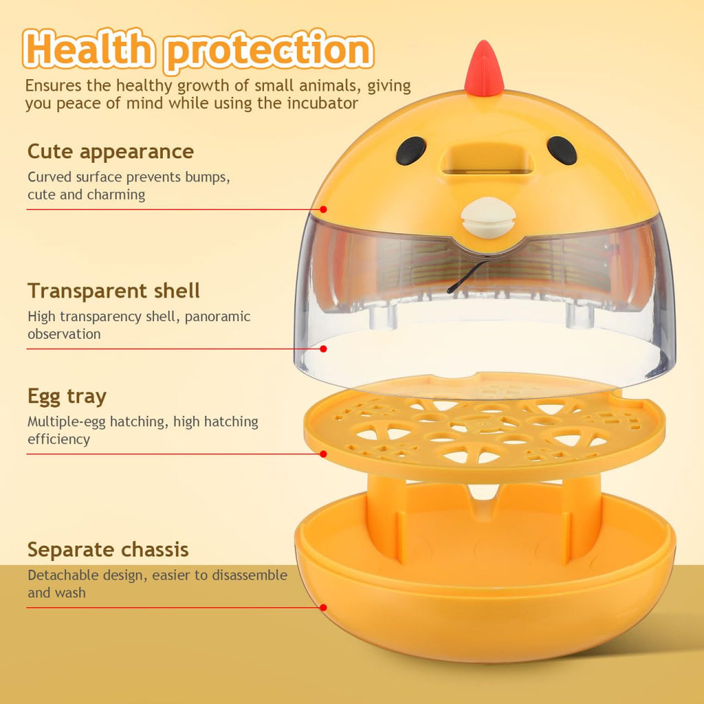 Portable Egg Incubator, Constant Temperature Bird Brooder & Recovery with 360° Clear View Cover, Temperature Control