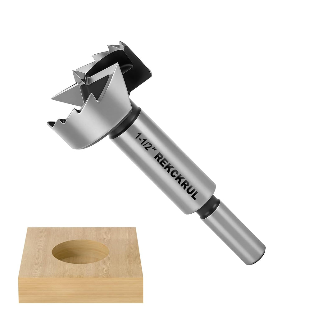 1-1/2 Inch Forstner Bit, 1-1/2" Forstner Drill Bit for Woodworking | Hinge Cutter for Hardwood, Plywood, Plastic
