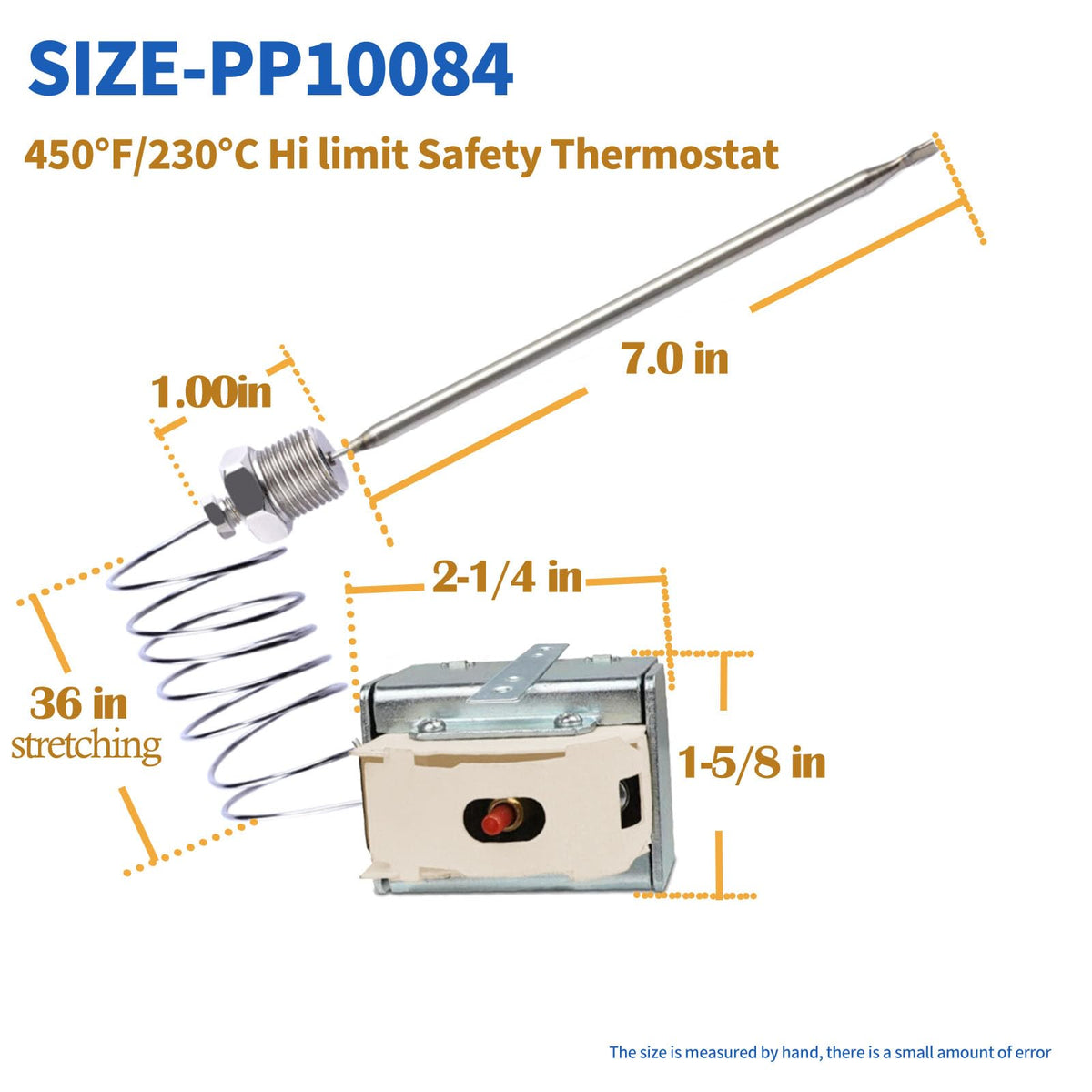 PP10084 High Limit Switch for Pitco Fryers, 450°F Safety Thermostat